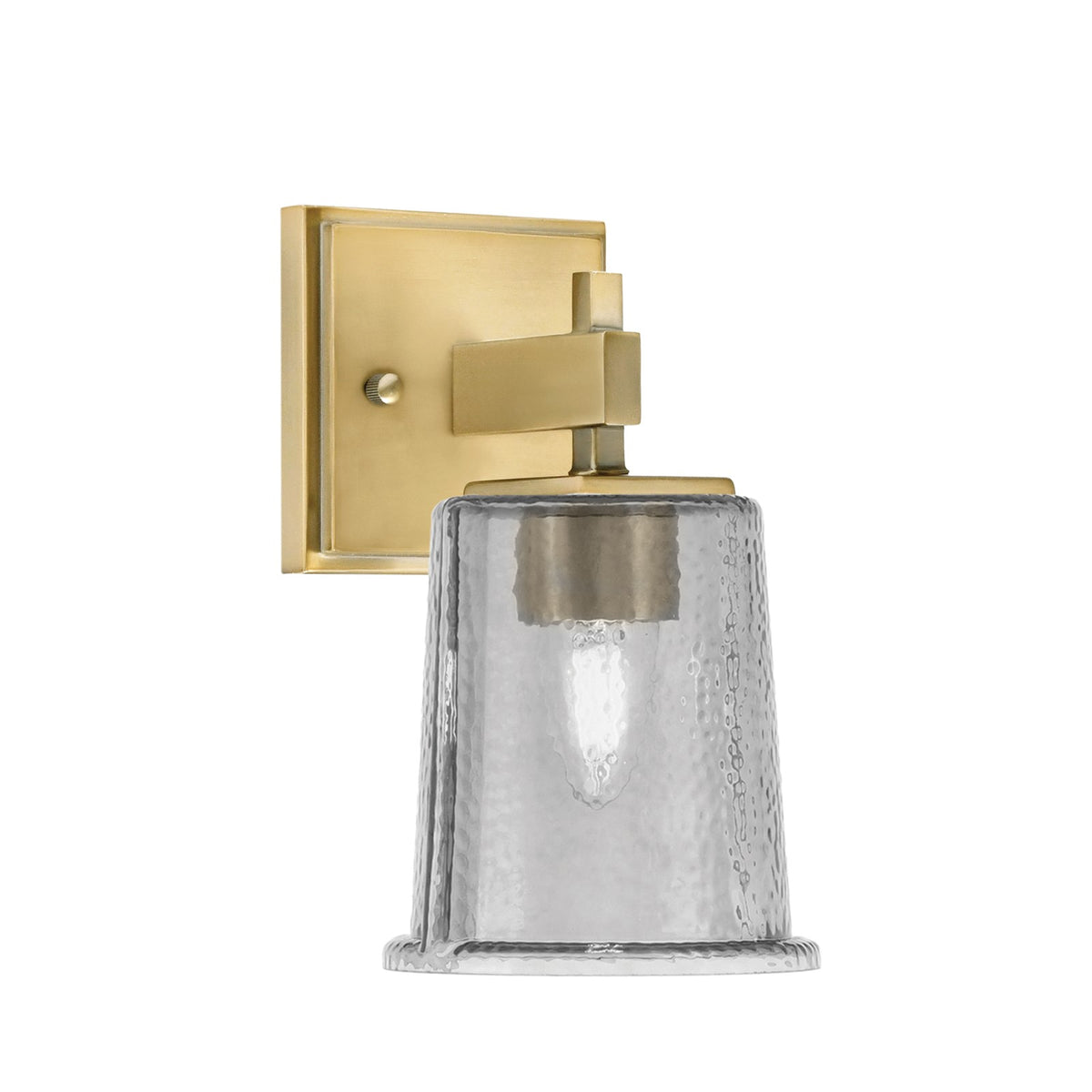 Toltec Corbin 1-Light Wall Sconce | New Age Brass and Smoke Bubble Glass | Bedroom & Hallway Accent Light | 5 x 6.5 x 7.75 in | Model 2311-NAB-5032