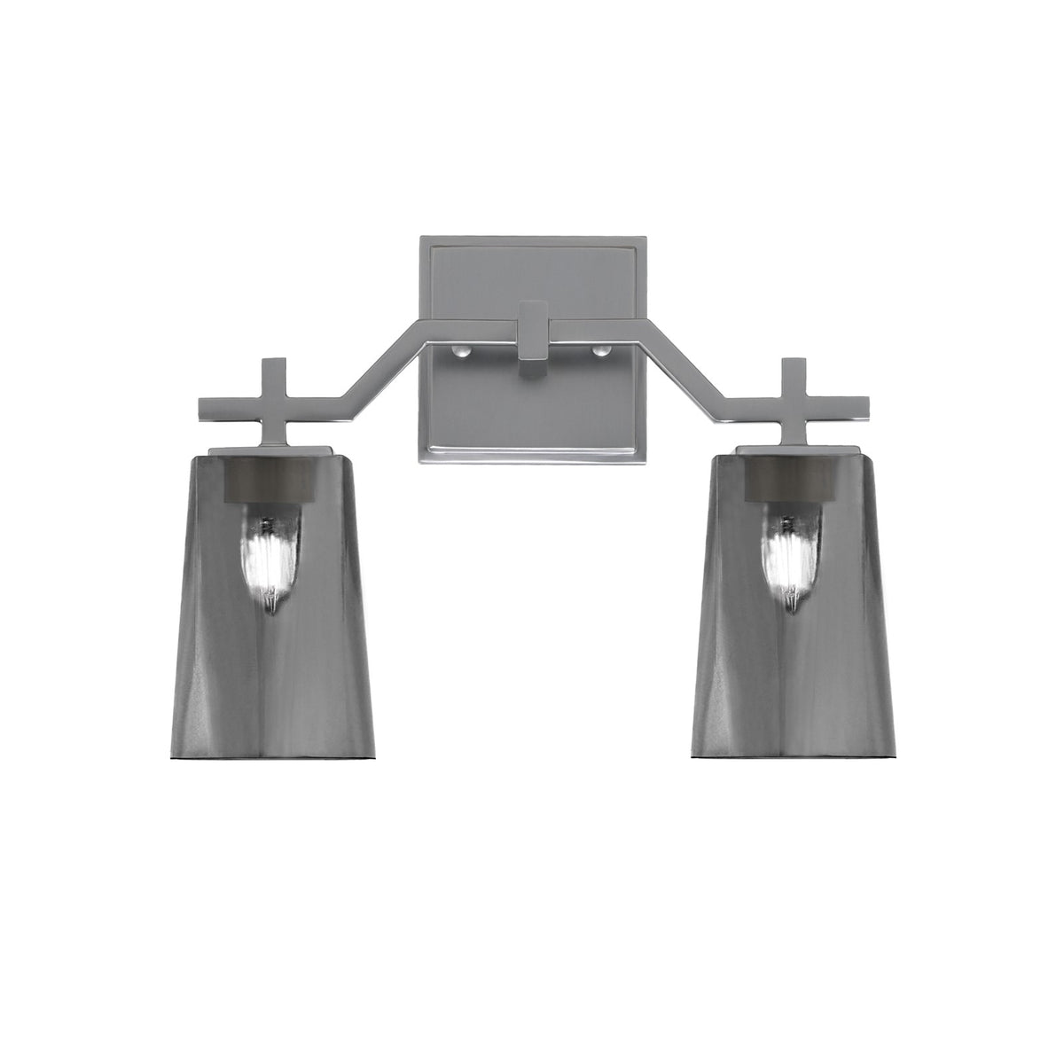 Toltec Corbin 2-Light Bath Bar | Graphite Finish with Smoke Bubble Glass Shades | Bathroom Vanity & Powder Room | 5.5 x 11.25 in | Model 2312-GP-262