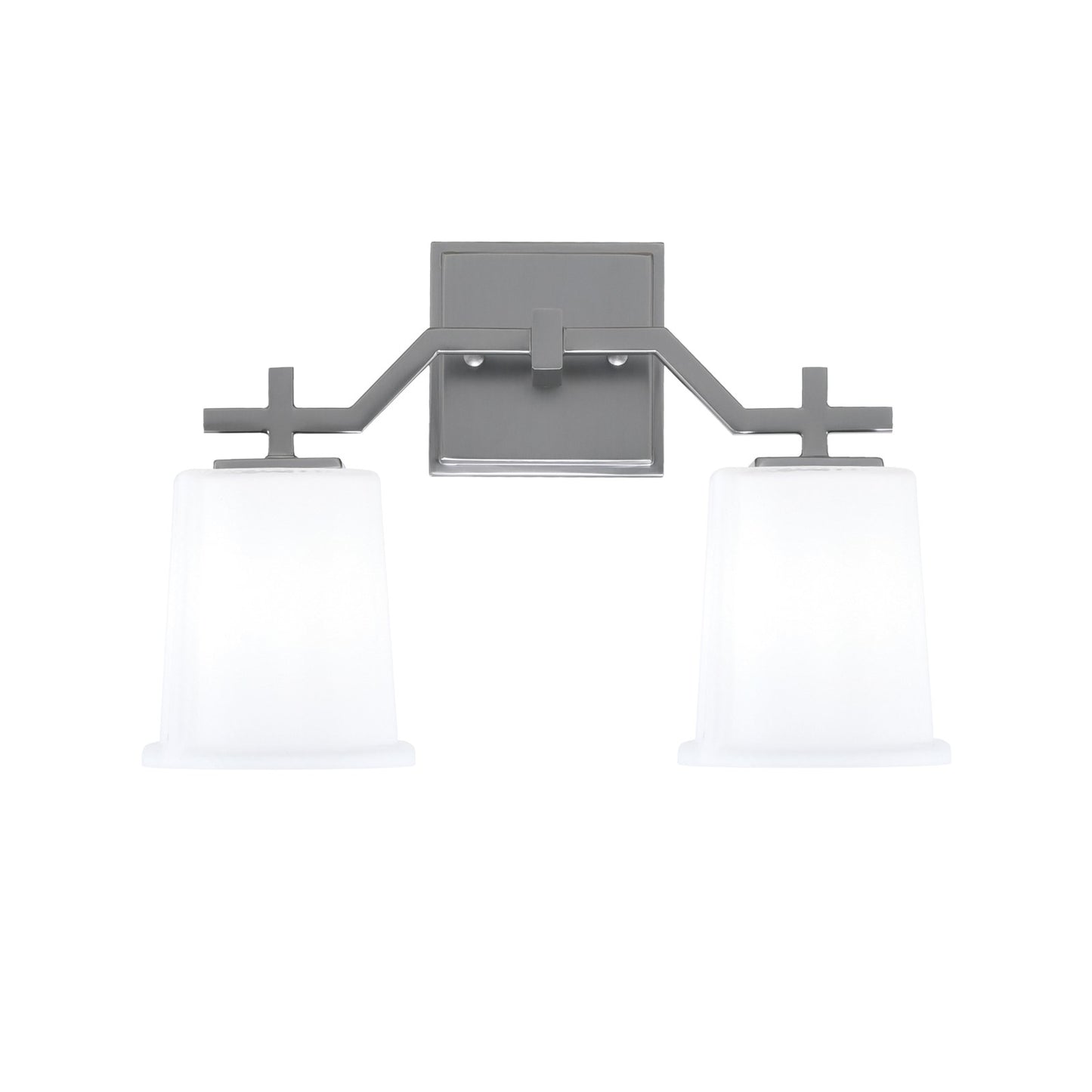Toltec Corbin 2-Light Bath Bar | Graphite Steel and White Opal Glass | Bathroom & Powder Room Vanity Light | 5.5 x 10.25 in | Model 2312-GP-5031