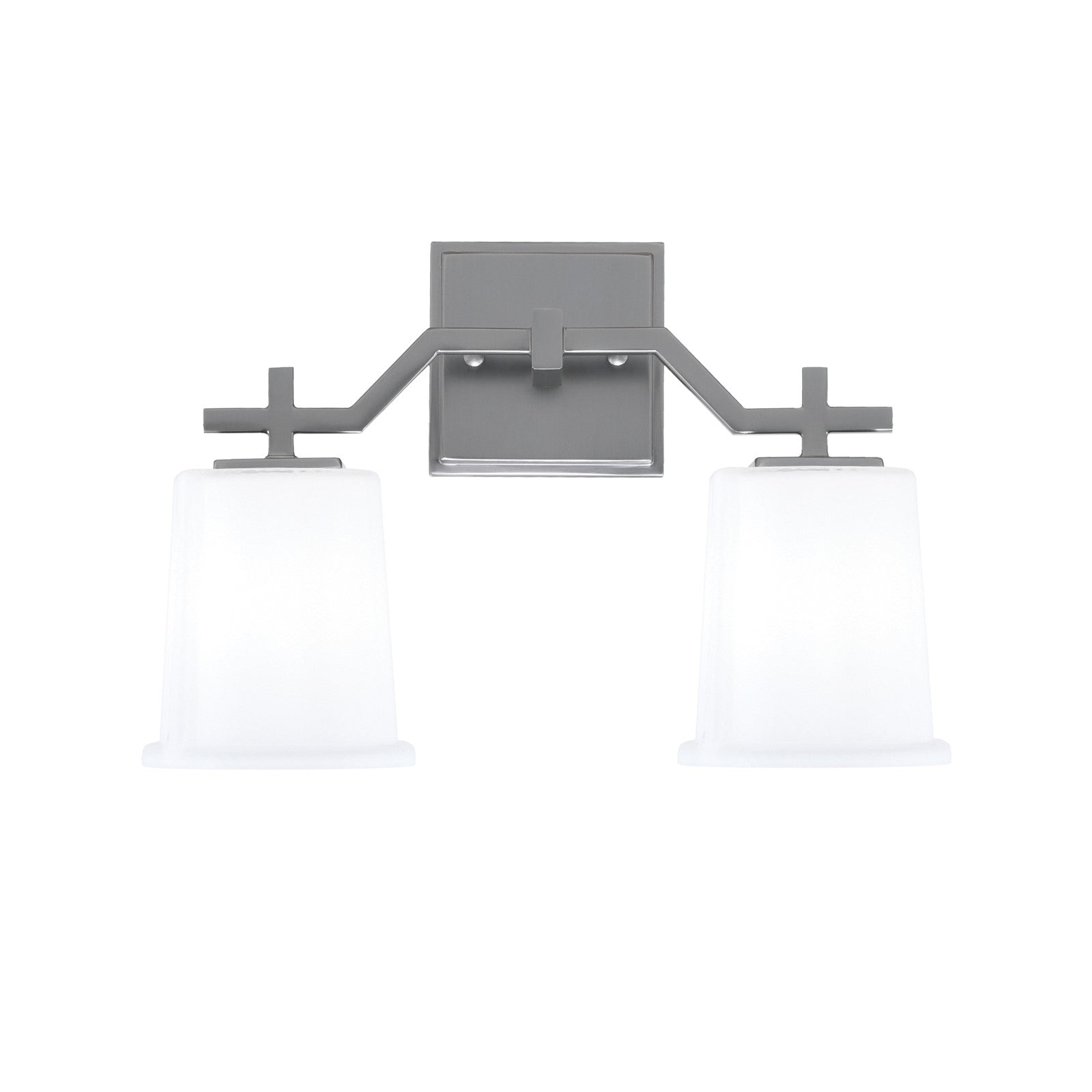 Toltec Corbin 2-Light Bath Bar | Graphite Steel and White Opal Glass | Bathroom & Powder Room Vanity Light | 5.5 x 10.25 in | Model 2312-GP-5031
