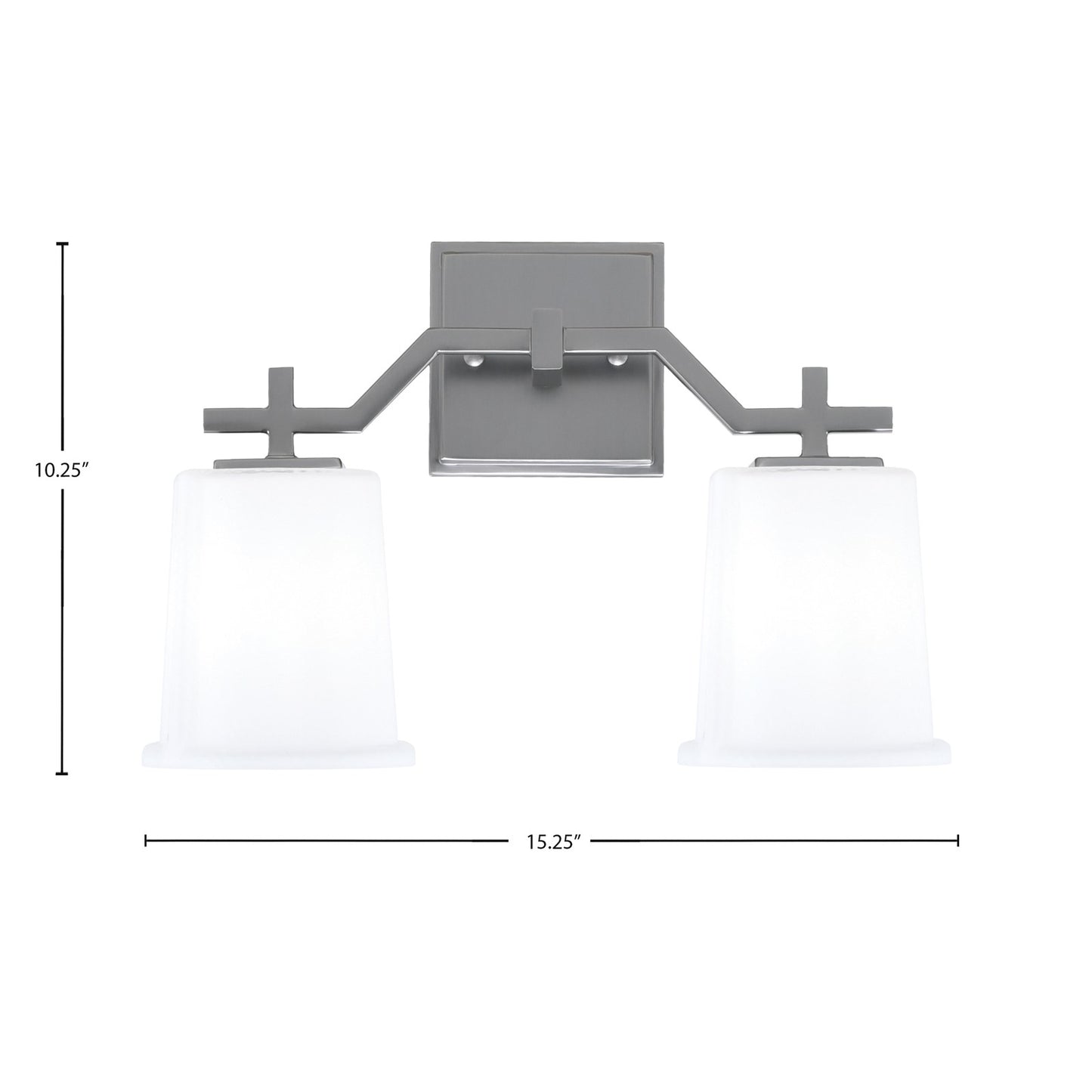 Toltec Corbin 2-Light Bath Bar | Graphite Steel and White Opal Glass | Bathroom & Powder Room Vanity Light | 5.5 x 10.25 in | Model 2312-GP-5031