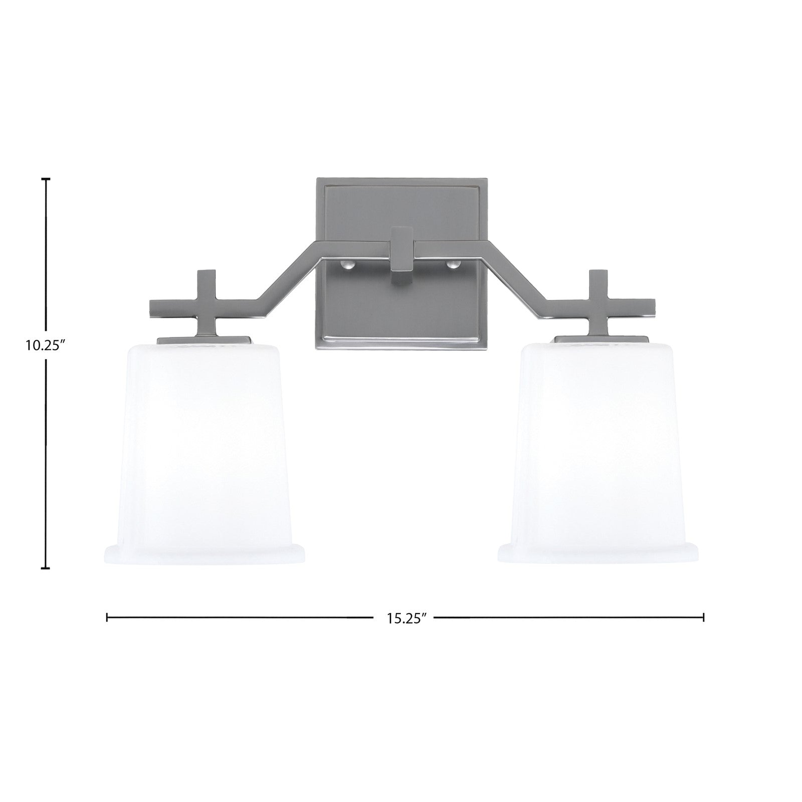 Toltec Corbin 2-Light Bath Bar | Graphite Steel and White Opal Glass | Bathroom & Powder Room Vanity Light | 5.5 x 10.25 in | Model 2312-GP-5031