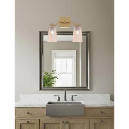 Toltec Corbin 2-Light Bath Bar | New Age Brass and Amber Gradient Glass | Bathroom & Powder Room Vanity Light | 5.5 x 11.25 in | Model 2312-NAB-263