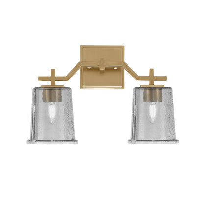 Toltec Corbin 2-Light Bath Bar | Modern New Age Brass and Smoke Bubble Glass | Bathroom Vanity Light | 5.5 x 10.25 in | Model 2312-NAB-5032