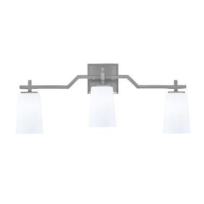 Toltec Corbin 3-Light Bath Bar | Modern Graphite and White Opal Glass | Bathroom Vanity Light | 5.5 x 11.25 in | Model 2313-GP-261