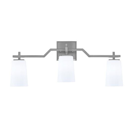 Toltec Corbin 3-Light Bath Bar | Modern Graphite and White Opal Glass | Bathroom Vanity Light | 5.5 x 11.25 in | Model 2313-GP-261