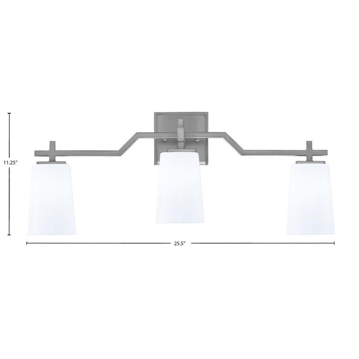 Toltec Corbin 3-Light Bath Bar | Modern Graphite and White Opal Glass | Bathroom Vanity Light | 5.5 x 11.25 in | Model 2313-GP-261