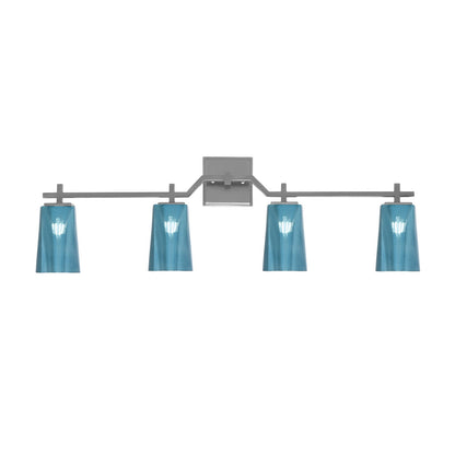 Toltec Corbin 4-Light Bath Bar | Contemporary Graphite and Blue Gradient Glass | Bathroom & Powder Room Vanity | 5.5 x 11.25 in | Model 2314-GP-265