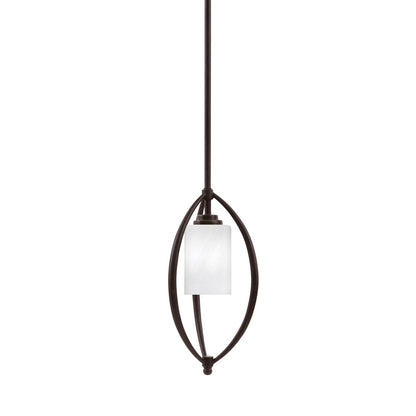 Toltec Marquise 7in 1-Light Mini Pendant | Modern Dark Granite and White Marble Glass | Kitchen Island & Dining Room | Model 2401-DG-3001