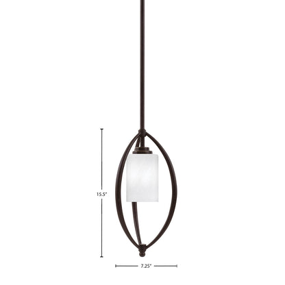 Toltec Marquise 7in 1-Light Mini Pendant | Modern Dark Granite and White Marble Glass | Kitchen Island & Dining Room | Model 2401-DG-3001