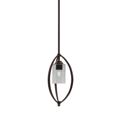 Toltec Marquise 7in 1-Light Mini Pendant | Modern Dark Granite and Smoke Bubble Glass | Kitchen Island & Dining Room | Model 2401-DG-3002