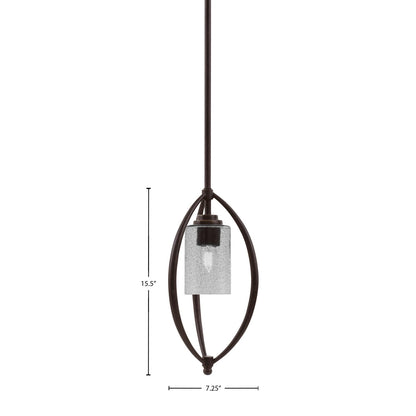 Toltec Marquise 7in 1-Light Mini Pendant | Modern Dark Granite and Smoke Bubble Glass | Kitchen Island & Dining Room | Model 2401-DG-3002