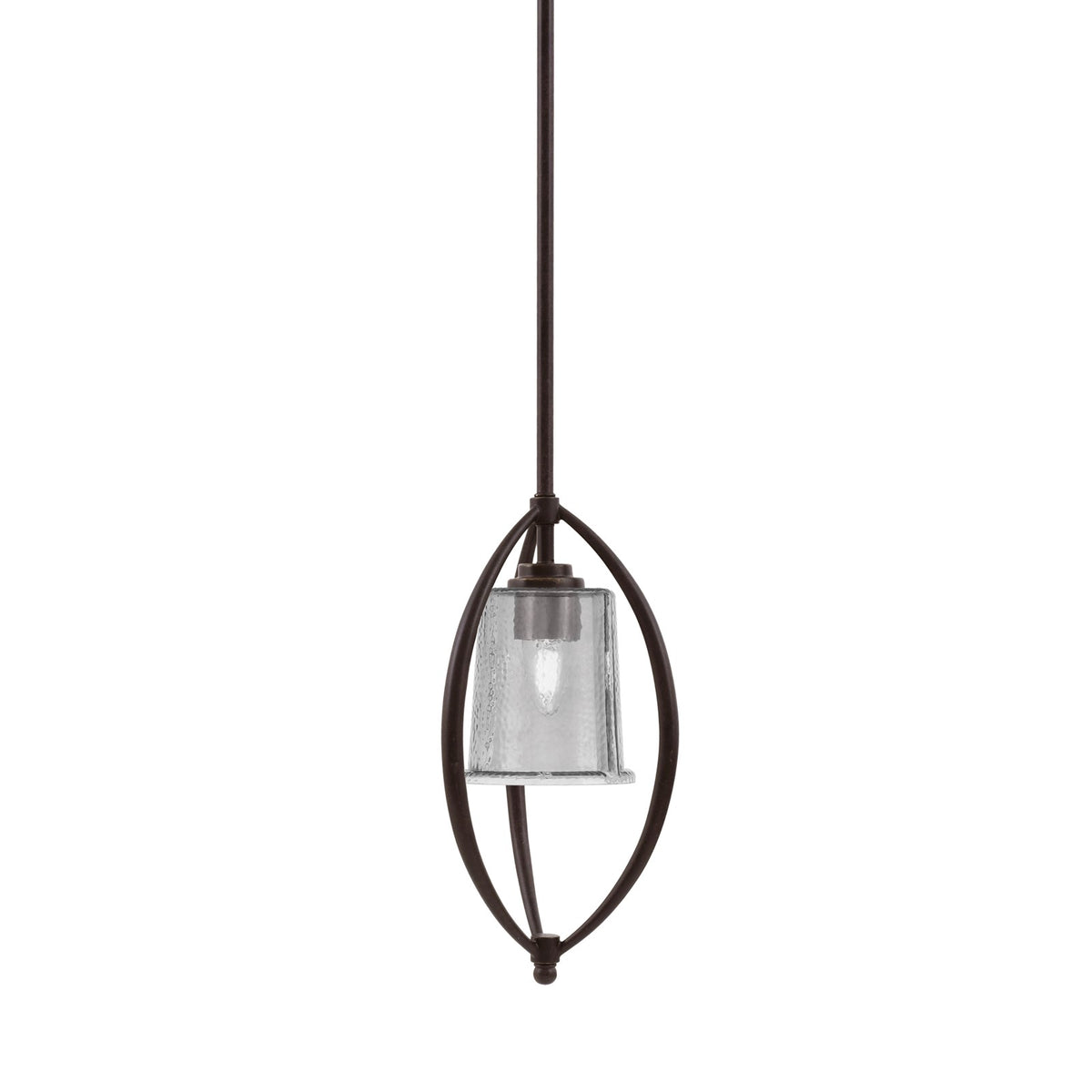 Toltec Marquise 7in 1-Light Mini Pendant | Contemporary Dark Granite and Smoke Bubble Glass | Kitchen Island & Dining Room | Model 2401-DG-5032