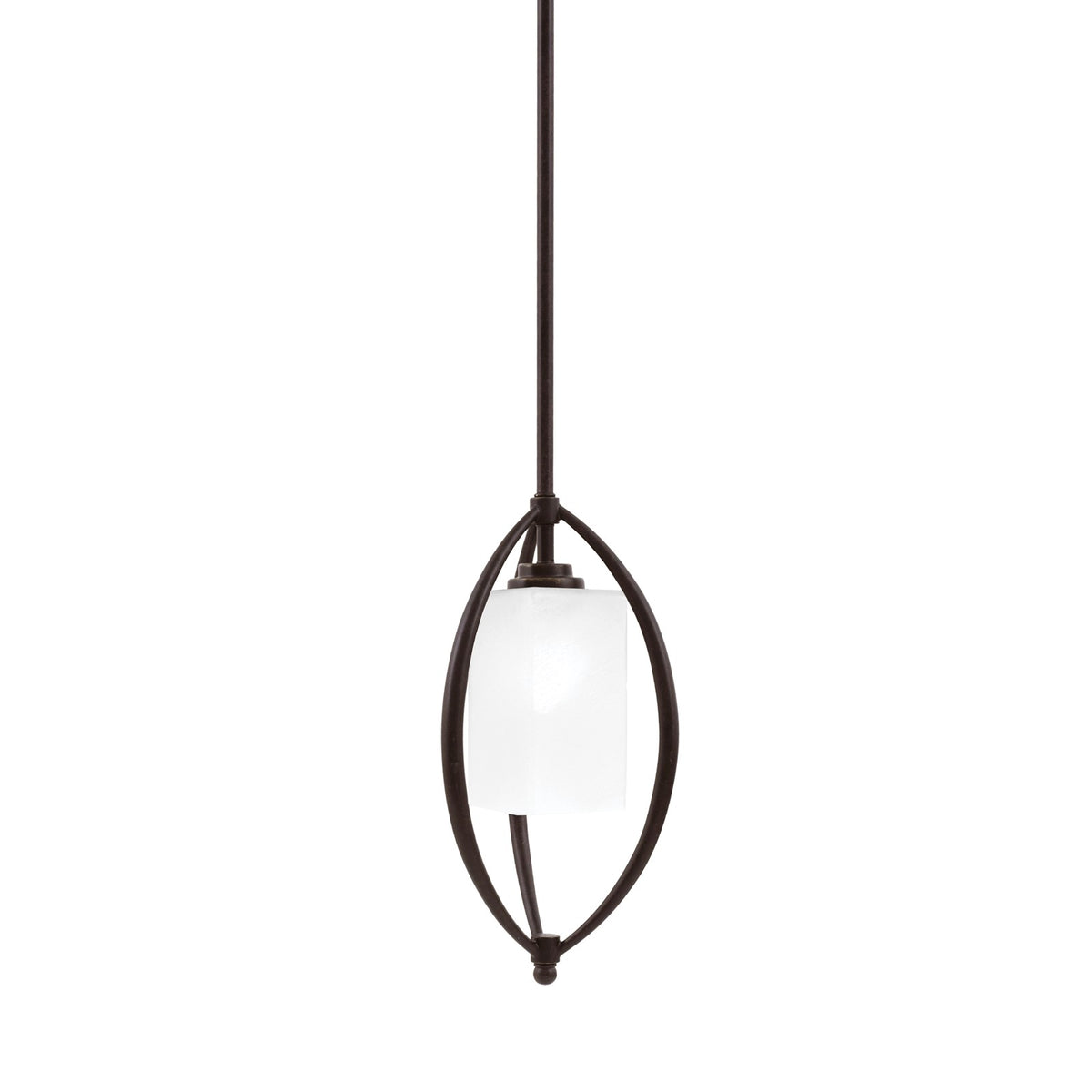 Toltec Marquise 7in 1-Light Mini Pendant | Modern Dark Granite and White Marble Glass | Kitchen Island & Dining Room | Model 2401-DG-541