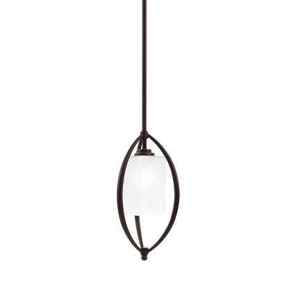 Toltec Marquise 7in 1-Light Mini Pendant | Modern Dark Granite and White Marble Glass | Kitchen Island & Dining Room | Model 2401-DG-541
