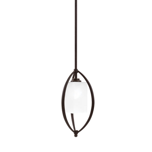 Toltec Marquise 7in 1-Light Mini Pendant | Modern Dark Granite and White Marble Glass | Kitchen Island & Dining Room | Model 2401-DG-541