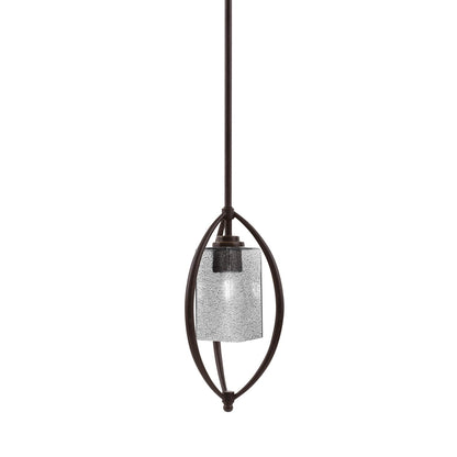 Toltec Marquise 7in 1-Light Mini Pendant | Modern Dark Granite and Smoke Bubble Glass | Kitchen Island & Dining Room | Model 2401-DG-542