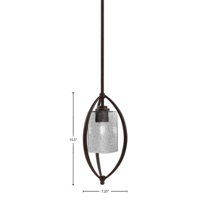 Toltec Marquise 7in 1-Light Mini Pendant | Modern Dark Granite and Smoke Bubble Glass | Kitchen Island & Dining Room | Model 2401-DG-542