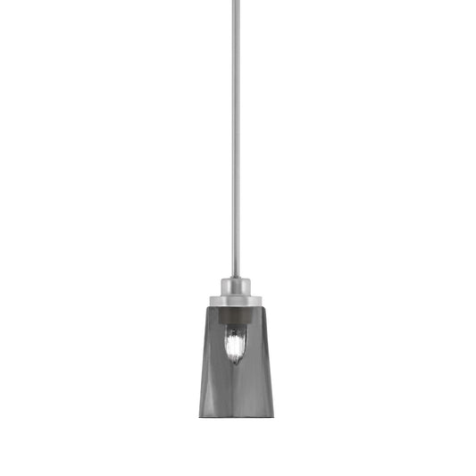 Toltec Odyssey 4in 1-Light Mini Pendant | Transitional Brushed Nickel and Smoke Bubble Glass | Kitchen Island & Dining Room | Model 2601-BN-262