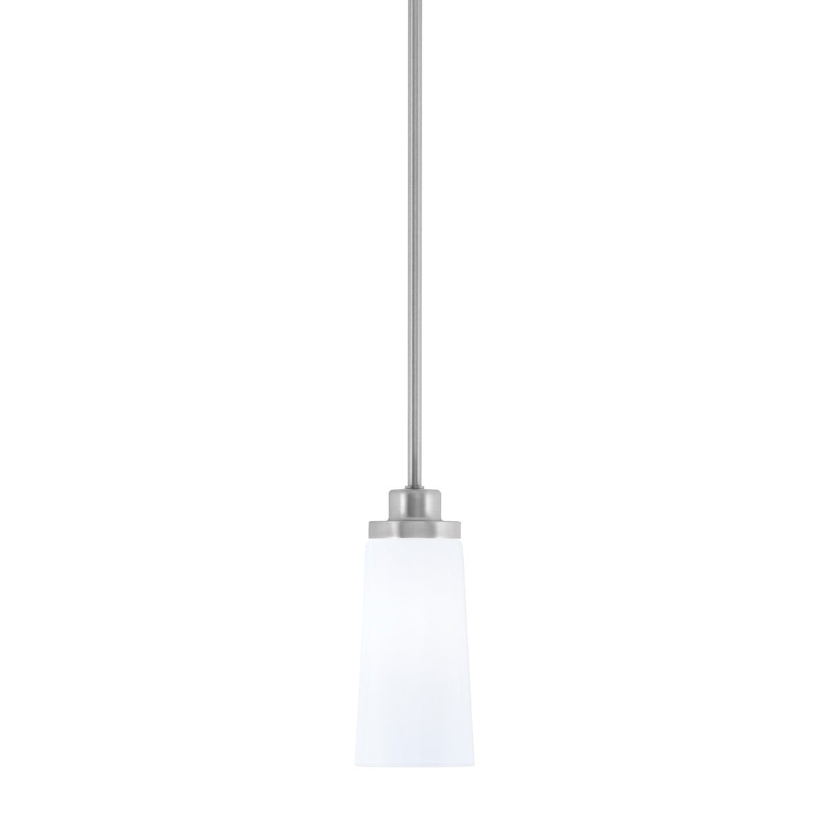 Toltec Odyssey 5in 1-Light Mini Pendant | Modern Brushed Nickel and White Opal Glass | Kitchen Island & Dining Room | Model 2601-BN-291