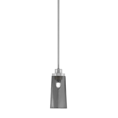 Toltec Odyssey 5in 1-Light Mini Pendant | Modern Brushed Nickel and Smoke Bubble Glass | Kitchen Island & Dining Room | Model 2601-BN-292