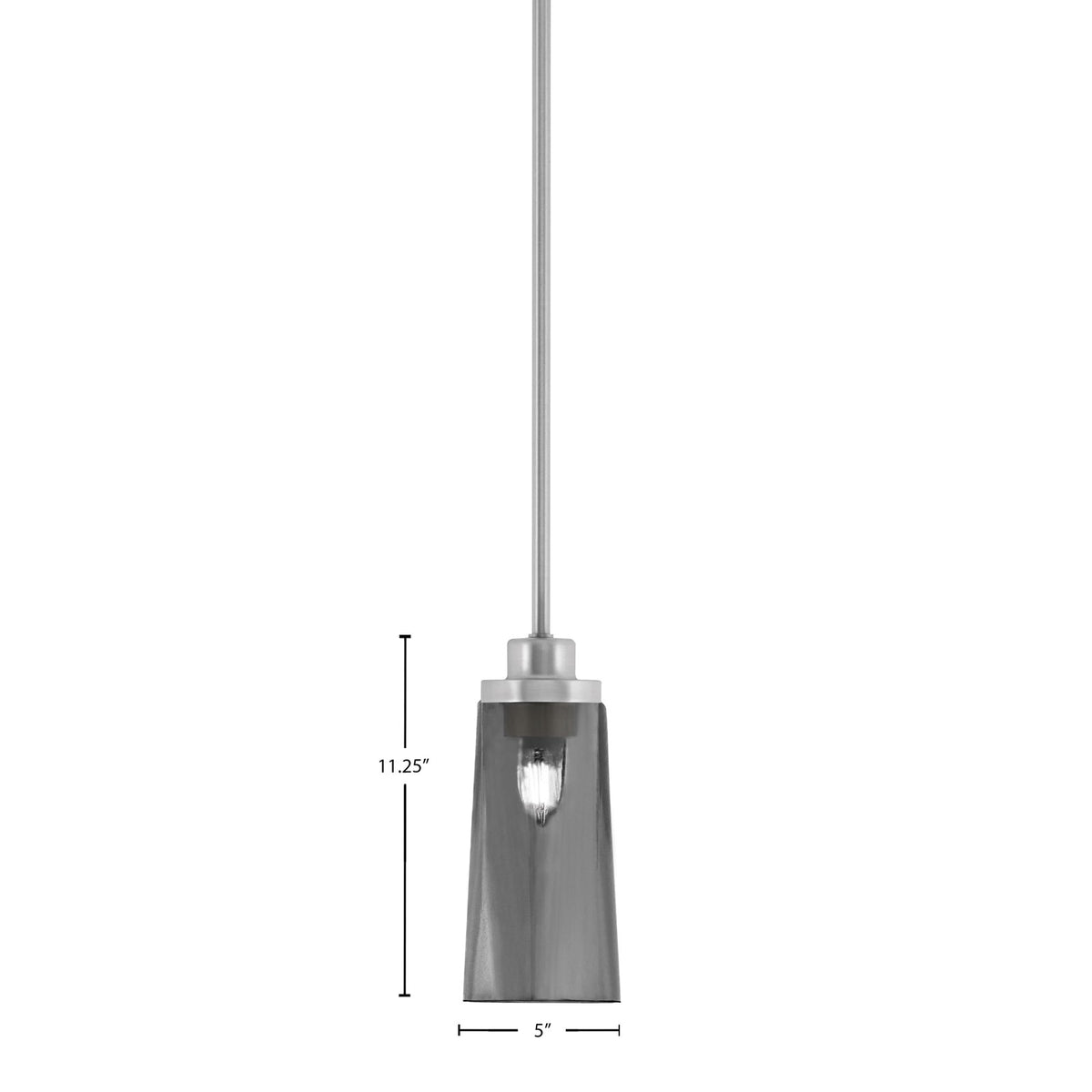 Toltec Odyssey 5in 1-Light Mini Pendant | Modern Brushed Nickel and Smoke Bubble Glass | Kitchen Island & Dining Room | Model 2601-BN-292