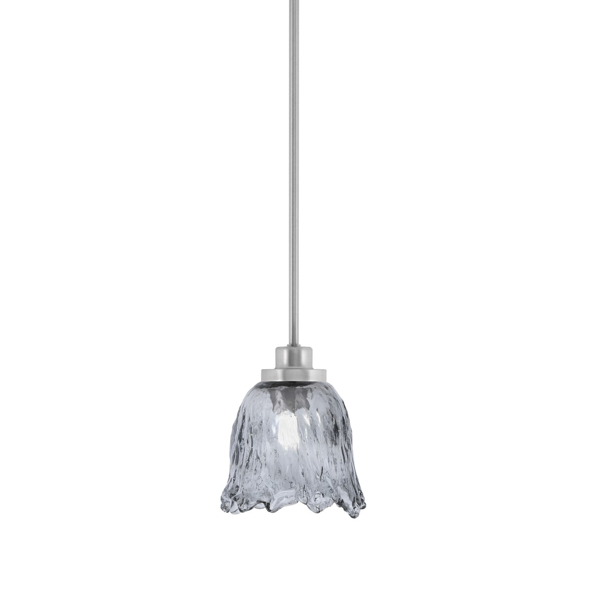 Toltec Odyssey 7in 1-Light Mini Pendant | Brushed Nickel and Smoke Lava Glass | Kitchen Island & Dining Room | 7 x 8 in | Model 2601-BN-4232