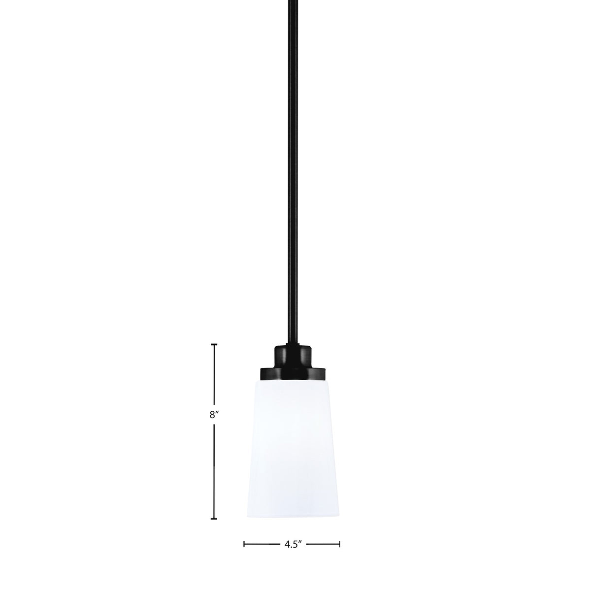 Toltec Odyssey 4.5in 1-Light Mini Pendant | Modern Matte Black and White Opal Glass | Kitchen Island & Dining Room | Model 2601-MB-261