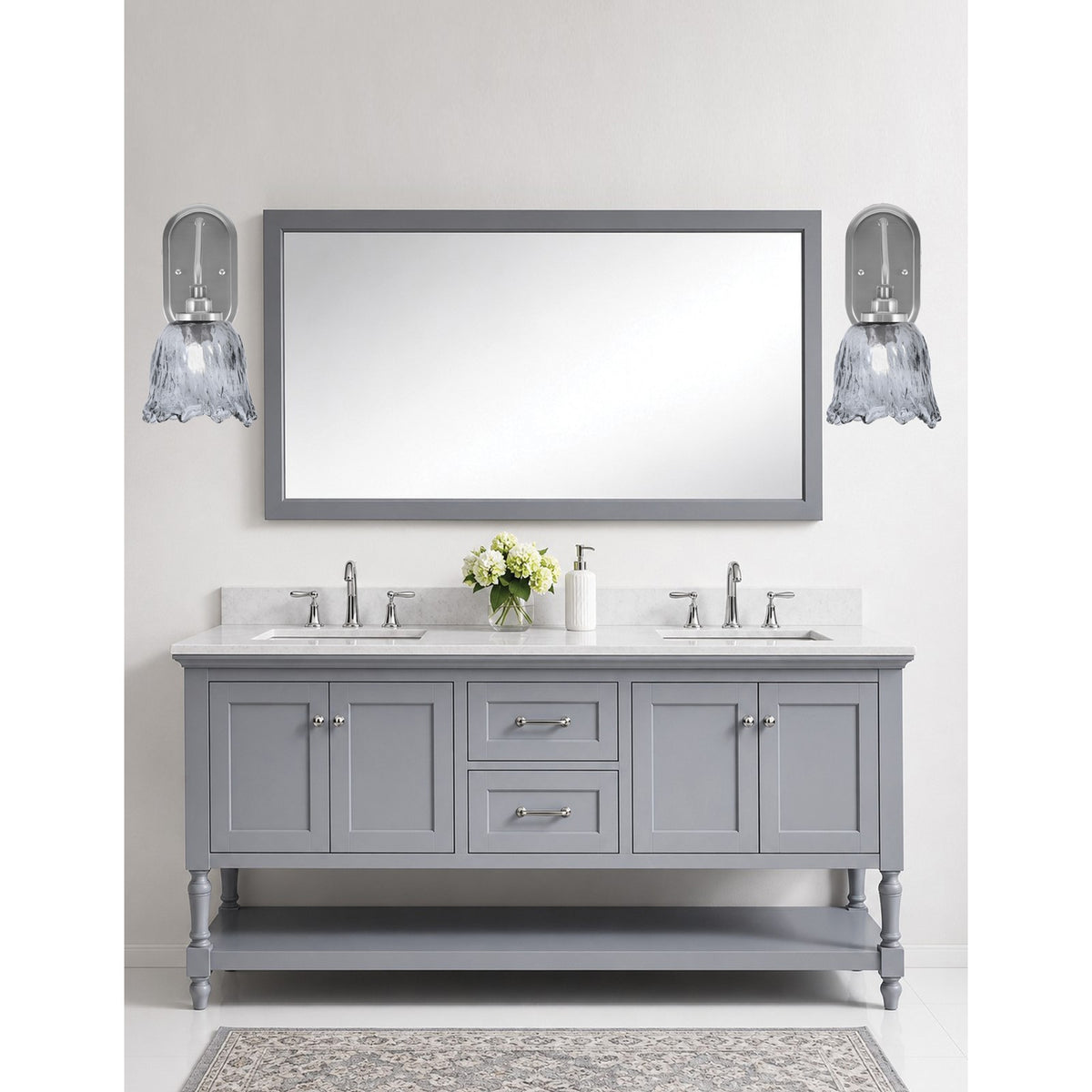 Toltec Odyssey 1-Light Wall Sconce | Modern Brushed Nickel and Smoke Lava Glass | Bedroom & Hallway Accent Light | Model 2611-BN-4232