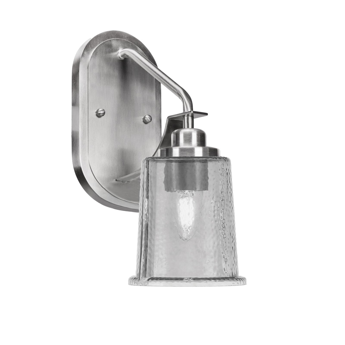 Toltec Odyssey 1-Light Wall Sconce | Modern Brushed Nickel and Smoke Bubble Glass | Bedroom & Hallway Accent Light | Model 2611-BN-5032