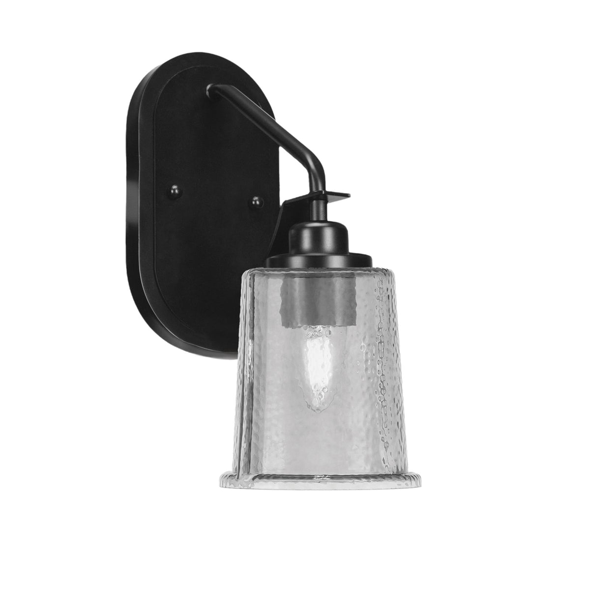 Toltec Odyssey 12.75in 1-Light Wall Sconce | Modern Matte Black and Smoke Bubble Glass | Bedroom & Hallway | 5 x 8.25 x 12.75 in | Model 2611-MB-5032
