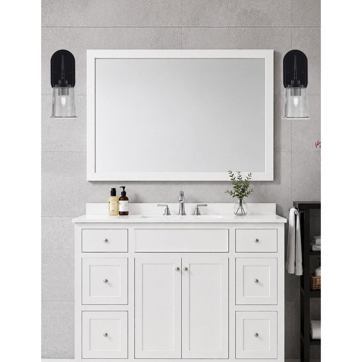 Toltec Odyssey 12.75in 1-Light Wall Sconce | Modern Matte Black and Smoke Bubble Glass | Bedroom & Hallway | 5 x 8.25 x 12.75 in | Model 2611-MB-5032