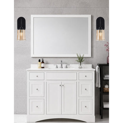 Toltec Odyssey 12.75in 1-Light Wall Sconce | Modern Matte Black and Amber Bubble Glass | Bedroom & Hallway | 5 x 8.25 x 12.75 in | Model 2611-MB-5033