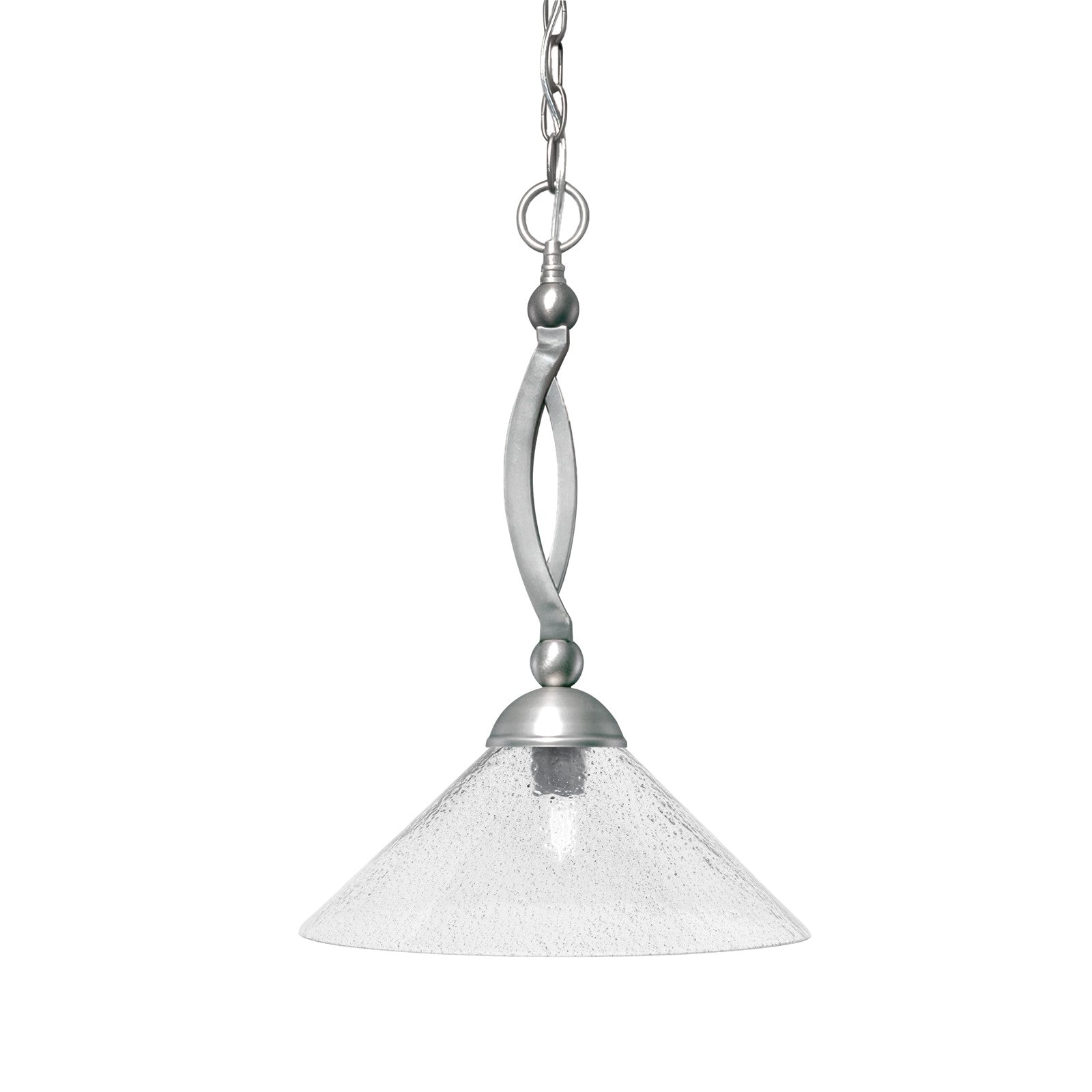 Toltec Bow 16in 1-Light Pendant | Brushed Nickel Steel and Smoke Bubble Glass | Kitchen Island & Dining Room | 16 x 16 x 20 in | Model 271-BN-2162