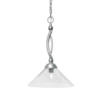 Toltec Bow 16in 1-Light Pendant | Brushed Nickel Steel and Smoke Bubble Glass | Kitchen Island & Dining Room | 16 x 16 x 20 in | Model 271-BN-2162