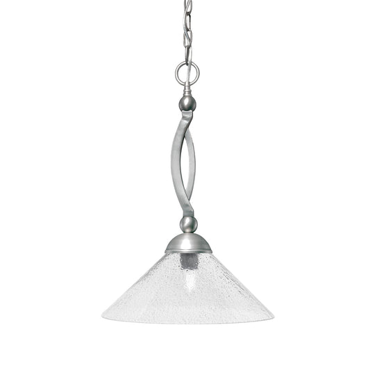 Toltec Bow 16in 1-Light Pendant | Brushed Nickel Steel and Smoke Bubble Glass | Kitchen Island & Dining Room | 16 x 16 x 20 in | Model 271-BN-2162