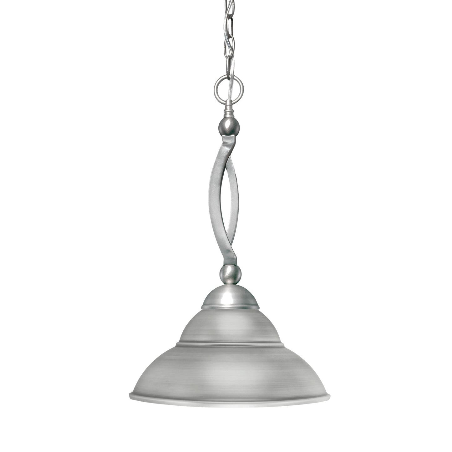 Toltec Bow 13in 1-Light Pendant | Brushed Nickel Double Bubble Metal | Kitchen Island & Dining Room | 13 x 13 x 19.75 in | Model 271-BN-428-BN