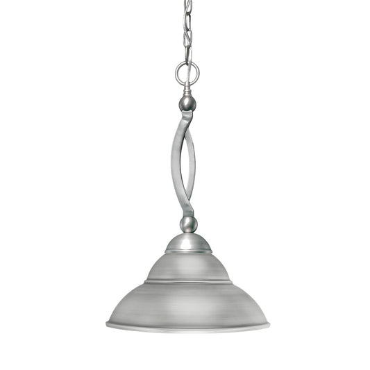 Toltec Bow 13in 1-Light Pendant | Brushed Nickel Double Bubble Metal | Kitchen Island & Dining Room | 13 x 13 x 19.75 in | Model 271-BN-428-BN