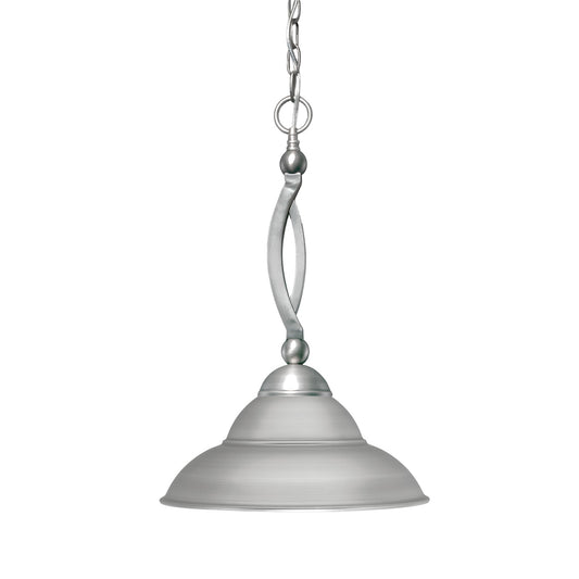 Toltec Bow 16in 1-Light Pendant | Brushed Nickel Double Bubble Metal | Kitchen Island & Dining Room | 16 x 16 x 20.5 in | Model 271-BN-429-BN