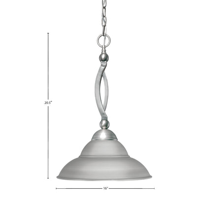Toltec Bow 16in 1-Light Pendant | Brushed Nickel Double Bubble Metal | Kitchen Island & Dining Room | 16 x 16 x 20.5 in | Model 271-BN-429-BN