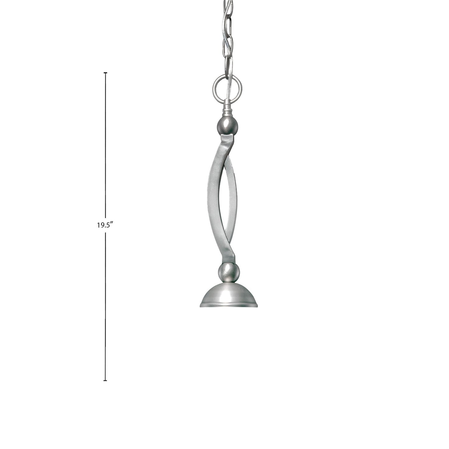 Toltec Bow 16in 1-Light Pendant | Modern Brushed Nickel and Gold Ice Glass | Kitchen Island & Dining Room | 16 x 16 x 19.5 in | Model 271-BN-714