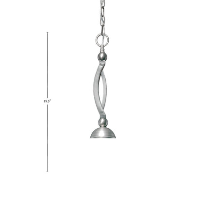 Toltec Bow 16in 1-Light Pendant | Modern Brushed Nickel and Gold Ice Glass | Kitchen Island & Dining Room | 16 x 16 x 19.5 in | Model 271-BN-714