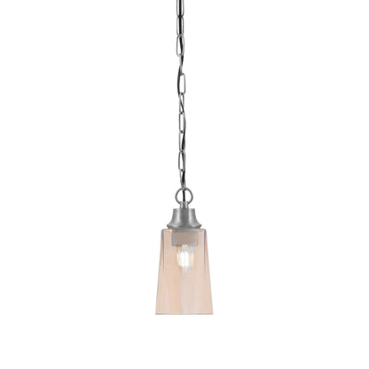 Toltec Chain 4.5in 1-Light Pendant | Industrial Graphite Steel and Amber Gradient Glass | Kitchen Island & Dining Room | 4.5 x 4.5 x 9.5 in | Model 31-GP-263