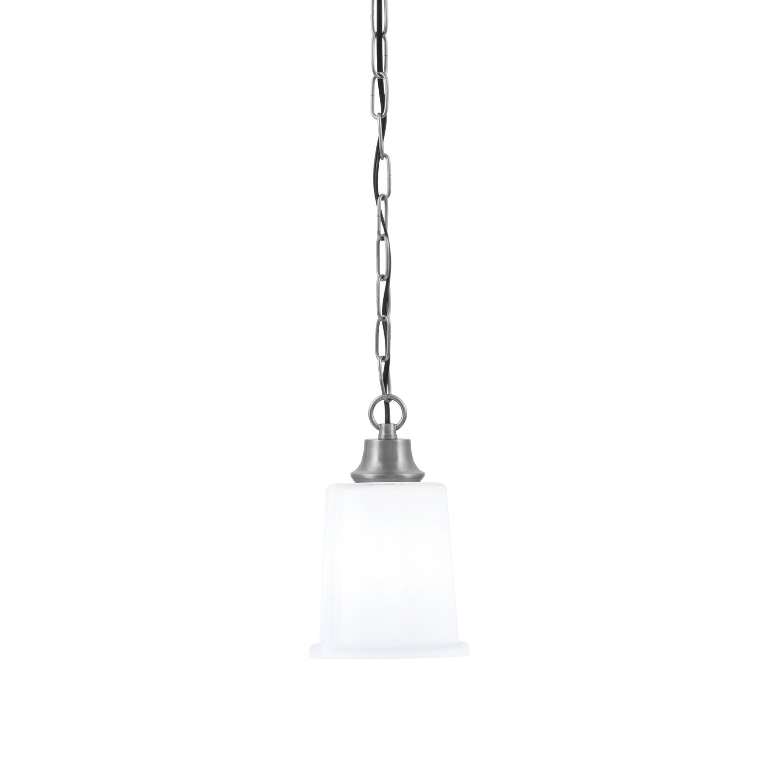 Toltec Chain 5.25in 1-Light Pendant | Modern Graphite Steel and White Opal Glass | Kitchen Island & Dining Room | 5.25 x 8.75 in | Model 31-GP-5031