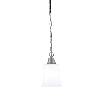 Toltec Chain 5.25in 1-Light Pendant | Modern Graphite Steel and White Opal Glass | Kitchen Island & Dining Room | 5.25 x 8.75 in | Model 31-GP-5031