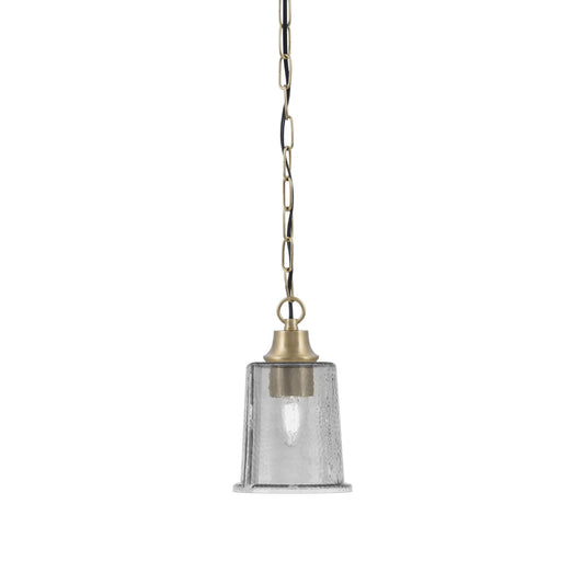 Toltec Chain 5.25in 1-Light Pendant | New Age Brass and Smoke Bubble Glass | Kitchen Island & Dining Room | 5.25 x 5.25 x 8.75 in | Model 31-NAB-5032