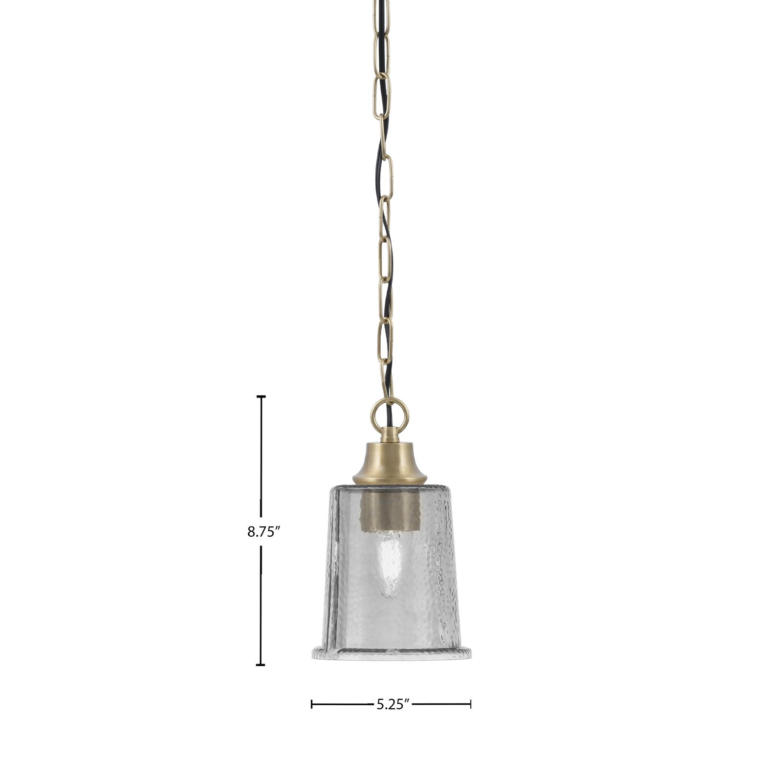 Toltec Chain 5.25in 1-Light Pendant | New Age Brass and Smoke Bubble Glass | Kitchen Island & Dining Room | 5.25 x 5.25 x 8.75 in | Model 31-NAB-5032