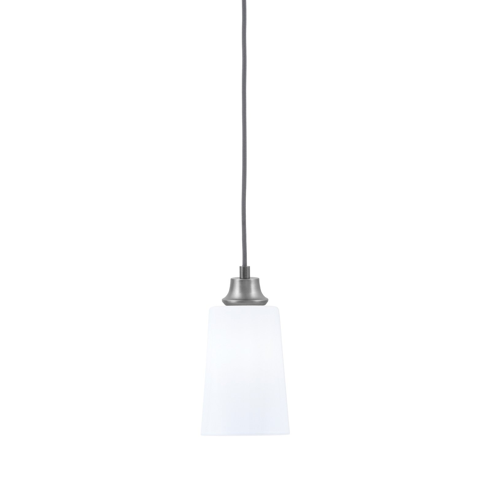 Toltec Cord Hung 1-Light Pendant | Graphite Steel and White Opal Glass | Kitchen Island & Dining Room | 4.5 x 4.5 x 8.75 in | Model 32-GP-261