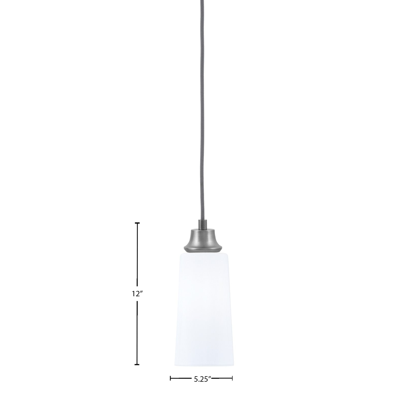 Toltec Cord 5in 1-Light Pendant | Graphite Steel and White Opal Glass | Kitchen Island & Dining Room | 5 x 5 x 12 in | Model 32-GP-291