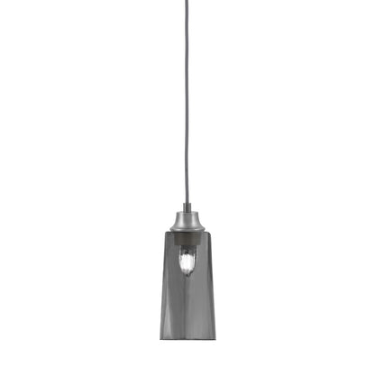Toltec Cord 5in 1-Light Pendant | Graphite Steel and Smoke Bubble Glass | Kitchen Island & Bar | 5 x 5 x 12 in | Model 32-GP-292
